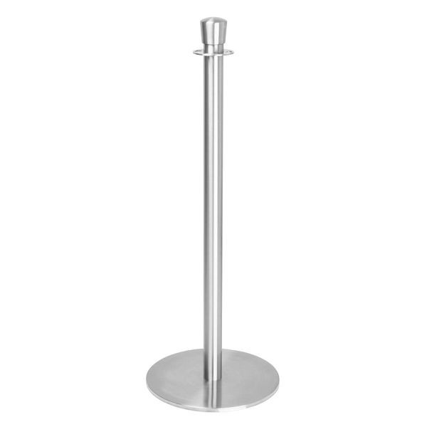 Bolero Flachfuß-Absperrpfosten Gebürsteter Edelstahl, VE: 2 Stück, GP639