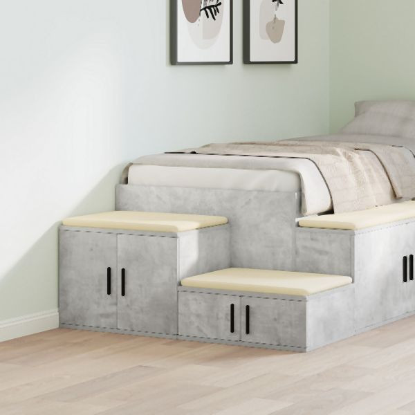 vidaXL Stauraum-Schrank Beton Grau 127x41x40 cm Ingenieurholz, 866654