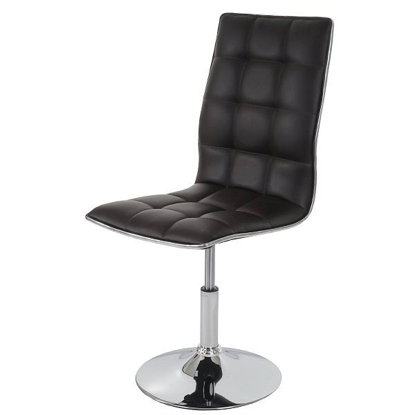 Mendler Esszimmerstuhl HWC-C41, Stuhl Küchenstuhl, höhenverstellbar drehbar, Kunstleder, braun, 74282