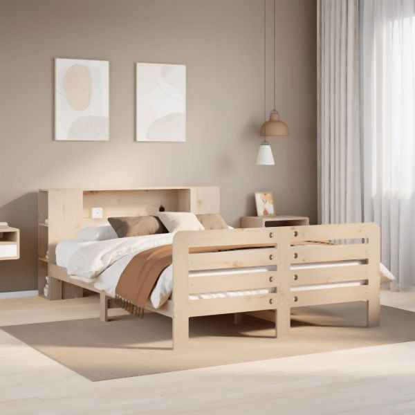 vidaXL Massivholzbett ohne Matratze 140x190 cm Kiefernholz, 3309899