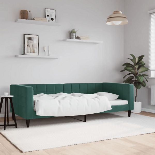 vidaXL Tagesbett Dunkelgrün 90x200 cm Samt, 2-in-1, 354010