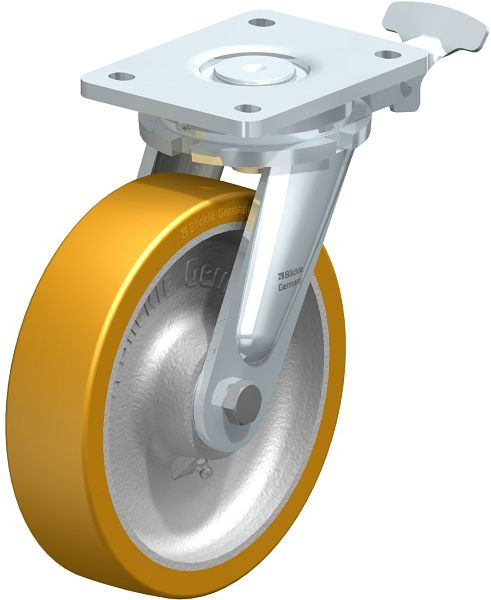 Blickle LO-GTH 200K-RI4 Stahlgeschweißte Schwerlast-Lenkrolle, Blickle Extrathane®, Hellbraun, 748191