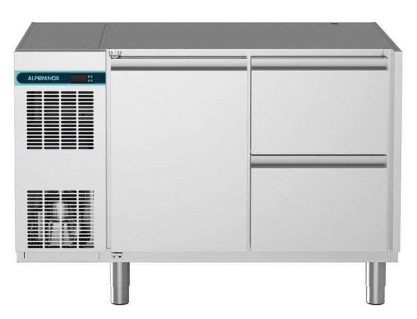 ALPENINOX Kühltisch, 2 Abteile CLM 650 2-7011, für GN 1/1, steckerfertig, Umluftkühlung, 402721101