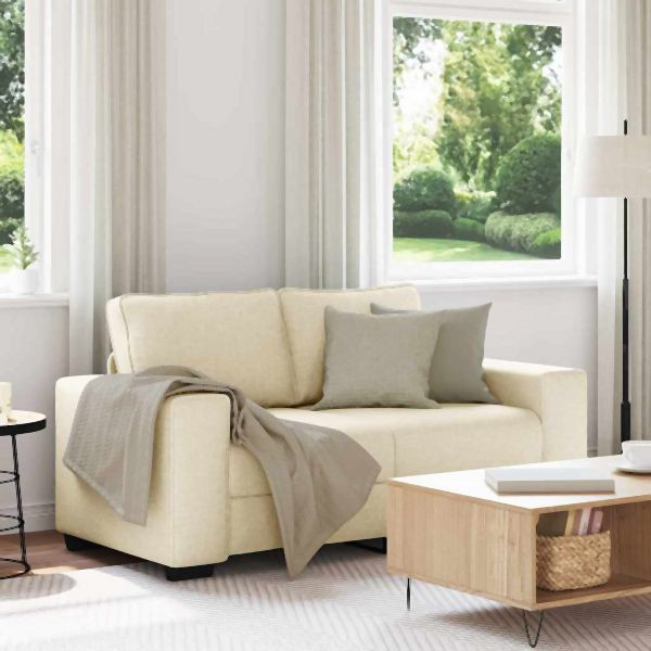vidaXL 2-Sitzer-Sofa Creme 120 cm Abmessung Stoff, 4105163