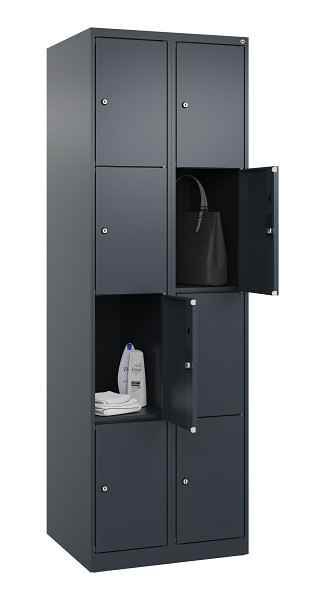 C+P Schließfachschrank Evolo PLUS, 8 Fächer, 1850x600x500mm, 7016/7016, 049000-204 S10016