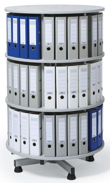 Deskin Ordnersäule mit 3 Etagen, hellgrau, Holz, drehbar, H 1300 mm, Durchmesser 800 mm, 219571