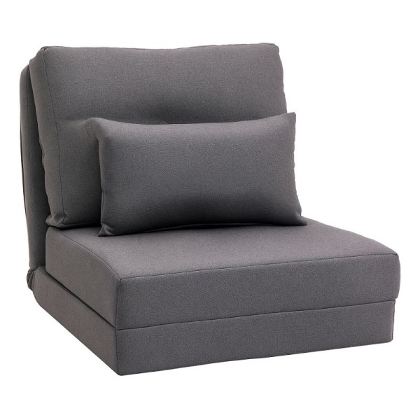 HOMCOM Bodensessel Klappmatratze Schlafmatte, 2-in-1-Design, abnehmbares Kissen, 60 x 80 x 56 cm, Dunkelgrau, 833-965V80CG