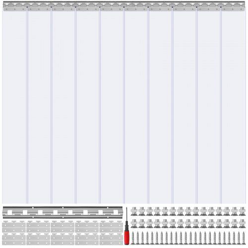 VEVOR 10x Streifenvorhang Lamelle Lamellenvorhang PVC Transparent 152,4x213,4cm, PZMLPZXPTLGGHX33AV0