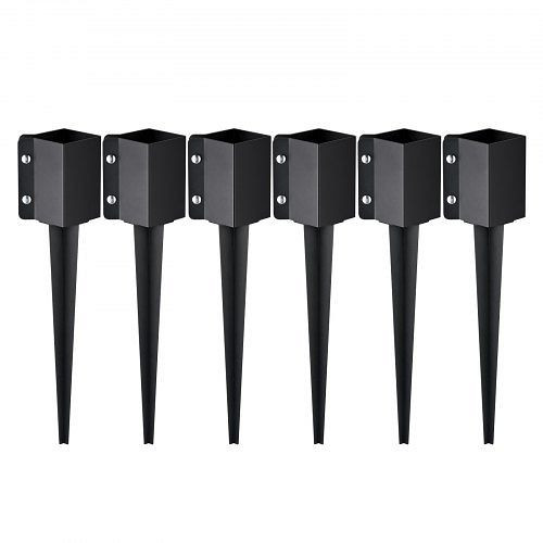 VEVOR Erdspieß für Zaunpfosten, 6er-Pack, 113 x 113 x 610 mm Außendurchmesser (Innendurchmesser 8,9 x 8,9 cm) pulverbeschichtet, FXDD35YC24YCUQSQCV0