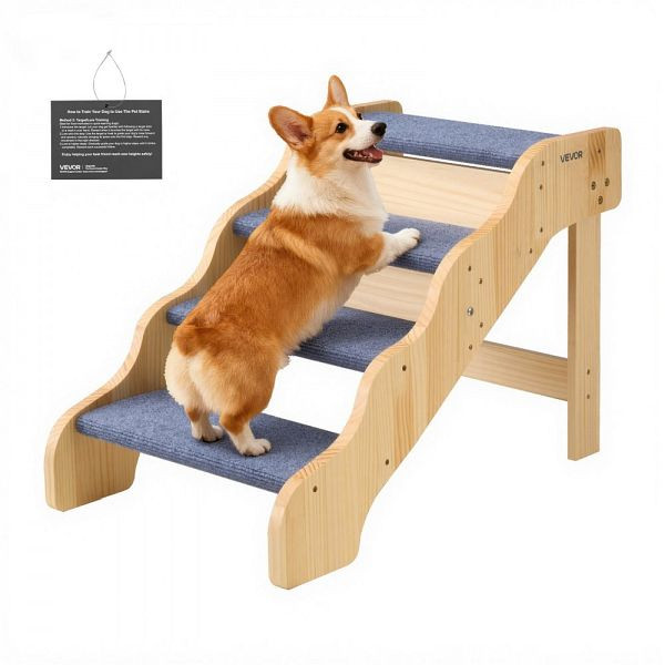 VEVOR Hundetreppe 740x430x500 mm, 4-stufig, klappbar, für kleine/mittlere/große/ältere Haustiere & Welpen bis 68 kg, LTSFZDGLTGDSC1LHO001V0