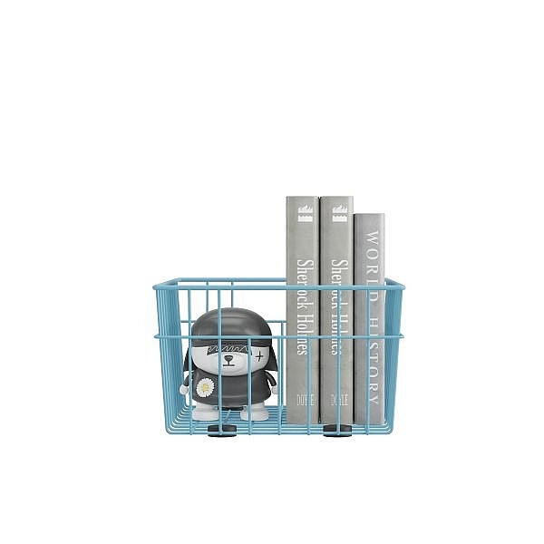 Mades Metall Aufbewahrungskorb 33 x 25 x 15 cm Blau, 152.68.10.500.03