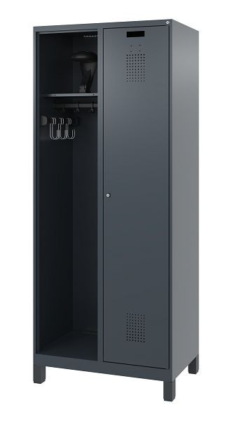 C+P Feuerwehrspind Evolo, Modell KOMBI, 2 Abteile, H1850xB800xT500 mm, Anthrazit, Füße, 0494015-16 S10007