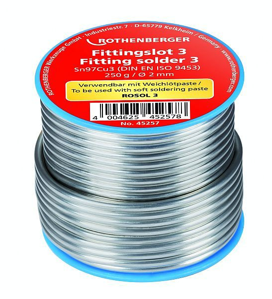 Rothenberger Fittingslot 3, 3mm, 250g, Spule, 45255, 4004625000304