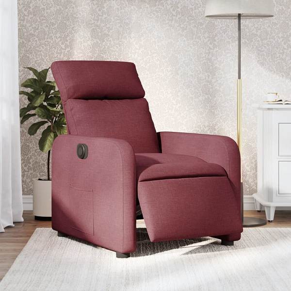 vidaXL Relaxsessel Elektrisch Weinrot Stoff, Polyester, 3206684