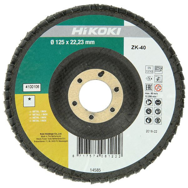 HiKOKI Lamellenschleifteller 125 mm P 40, ZK, HSP, gekröpft, 4100106