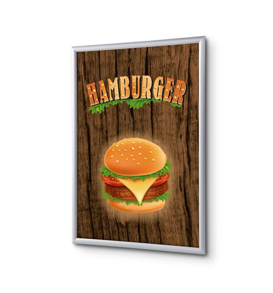 Showdown Displays Klapprahmen A4 Komplettset Burger Englisch, KRA4G25LPPI431