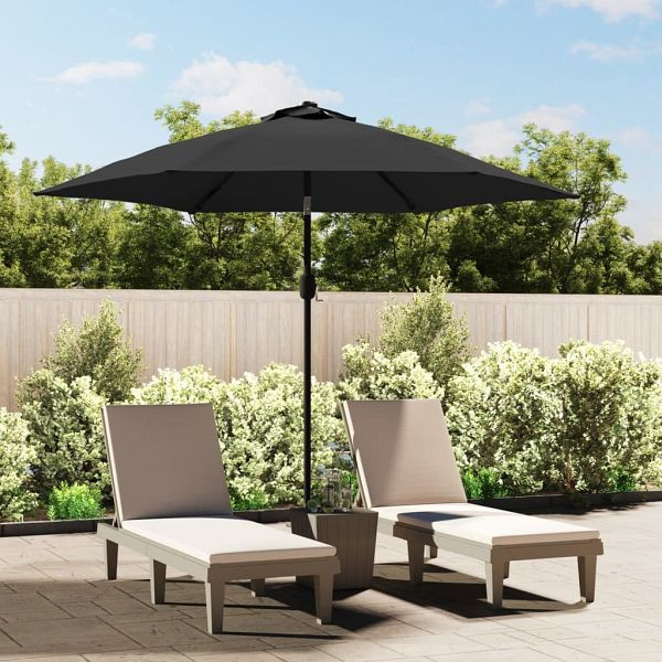 vidaXL Sonnenschirm mit LED-Leuchten und Stahlmast 300 cm Anthrazit, 44511