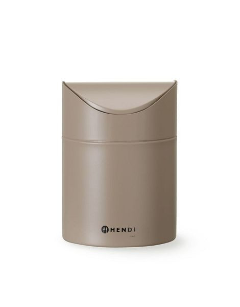 Hendi Tischabfalleimer beige, mit Schwingdeckel 1,2 l, 440797