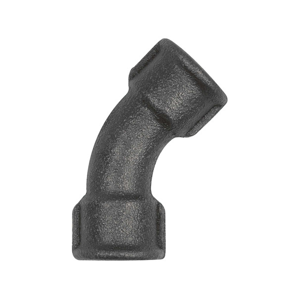 Riegler Bogen 41, 45°, Rp 3/8 innen, Rp 3/8 innen, Temperguss schwarz, 133611