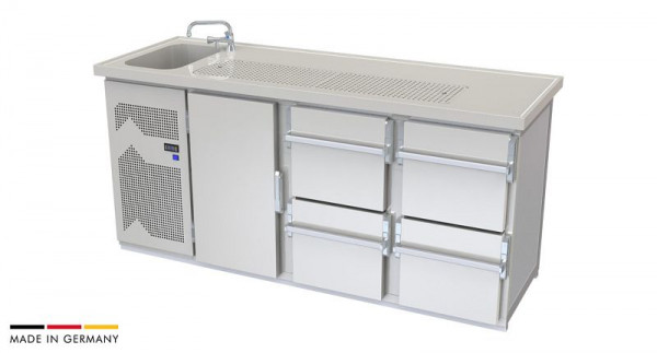 hefa Theke Brillant 20/1L-TZZ, Abmaße: 950 x 2.000 x 650/700 mm, Brillant 20/1L-TZZ