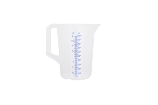 Schneider Messbecher, 2 l, geprägte Skala, blaue Schrift, 200013