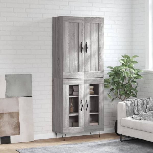 vidaXL Highboard Grau Sonoma 69,5x34x180 cm Holzwerkstoff, 3199655