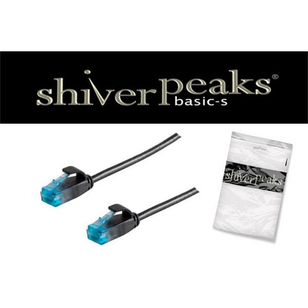 shiverpeaks BASIC-S, Patchkabel cat 6 U/UTP slim, schwarz 0,3m, BS08-22305
