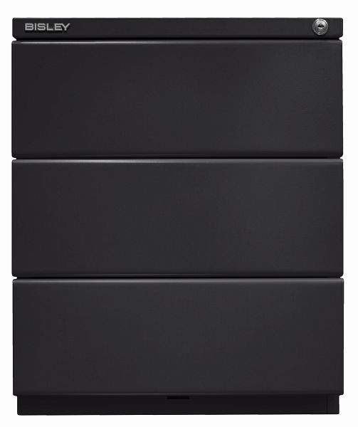 Bisley Rollcontainer OBA, mit 25 mm Top, 3 Universalschubladen, schwarz, OBA59M2EEE633