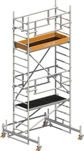 Layher Gerüst Uni Leicht P2 SAFETY PLUS mit Doppelgeländer, Max. Plattformhöhe: 3,26 m, 1423203