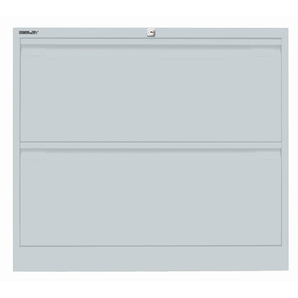 Bisley Hängeregistraturschrank, doppelbahnig, 2 HR-Schubladen, 145 lichtgrau antibakteriell, DF2145