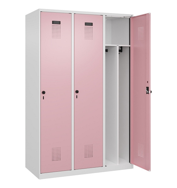 C+P Spind Evolo PLUS, 3 Abteile, 1850x1200x500mm, 9016/3015, Verschluss Drehriegel, 049000-32F S10018