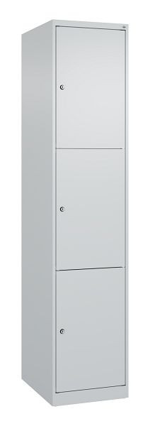 C+P Schließfachschrank Classic PLUS, 1850x400x500mm, 7035/7035, mit 3 Fächern, 080000-123 S10008