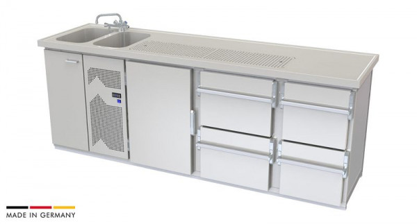 hefa Theke Brillant 25/2L-TZZ, Abmaße: 950 x 2.500 x 650/700 mm, Brillant 25/2L-TZZ