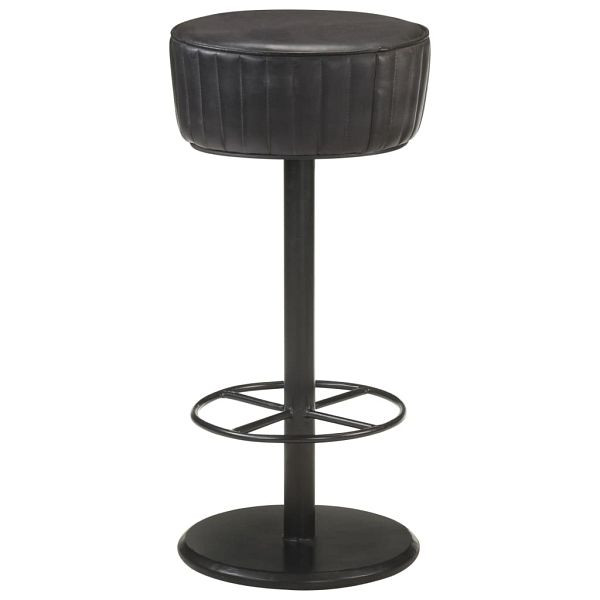 vidaXL Barhocker Schwarz Echtleder, 321872, 8720286068014