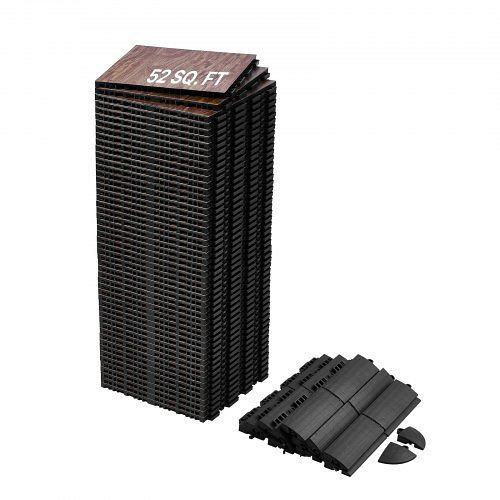 VEVOR Tanzbodenfliesen, 315x315x17,2mm, VE: 52 Stück, ineinandergreifender Tanzboden, tragbar, gepolsterte Basis, 52 sqft/Karton, LSWDDDPPPVCZORJDUV0