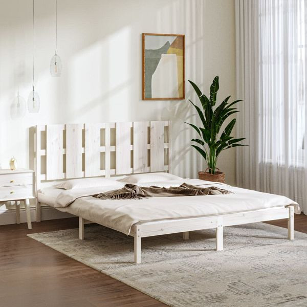 vidaXL Massivholzbett Weiß Kiefer 160x200 cm, 3105611, 8720287043539