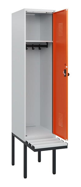 C+P Spind Evolo PLUS, 1 Abteil, 1950x400x815mm, 7035/2004, Drehriegel, Sitzfläche Kunststoff, 0490405-12 S10056