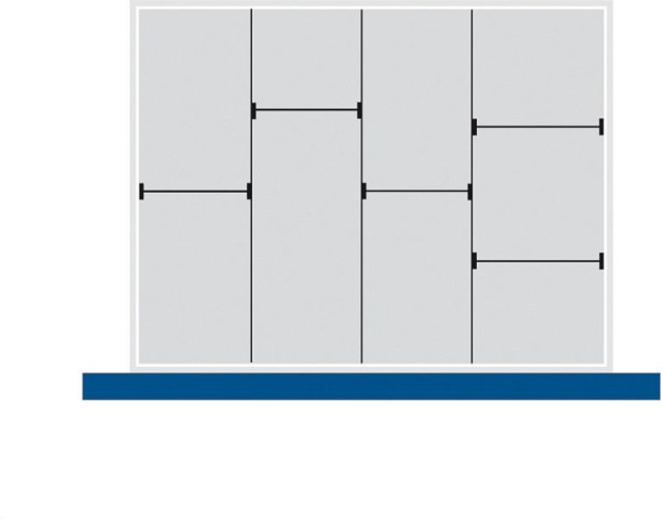 bott cubio Sortiment mit 10 Trennwänden 3 x Trennwand/7 x Steckwand BxTxH: 650 x 525 x 77 mm, verzinkt, 43020637.51