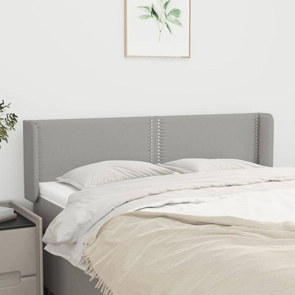 vidaXL Kopfteil mit Ohren Hellgrau 147x16x78/88 cm Stoff, 3118626