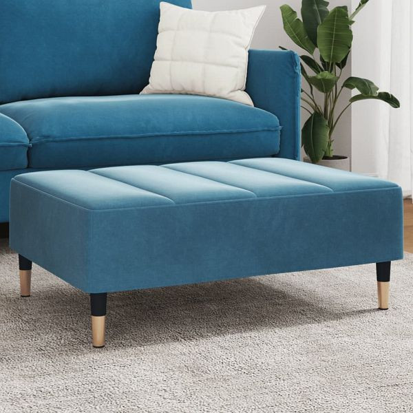 vidaXL Fußhocker Blau 77x55x31 cm Samt, Füllung: Schaumstoff, 4007392