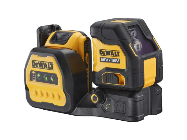 DeWalt Akku-Kreuzlinien-Laser grün inkl. 18V/2Ah Akku, kompatibel mit 12V und 18V XR Akkus, DCE088D1G18-QW