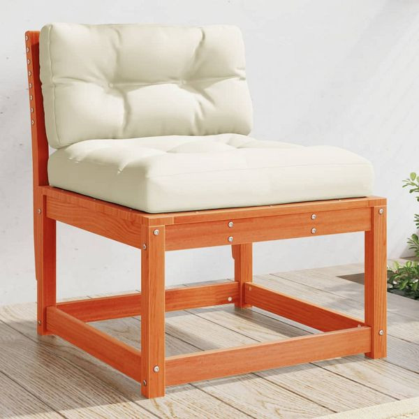 vidaXL Gartensofa mit Kissen Wachsbraun Massivholz Kiefer, 844691