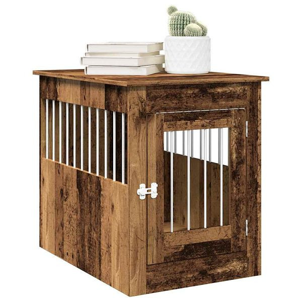 vidaXL Hundekäfig im Möbelstil Altholz-Optik 55x80x68 cm Holzwerkstoff, 857642