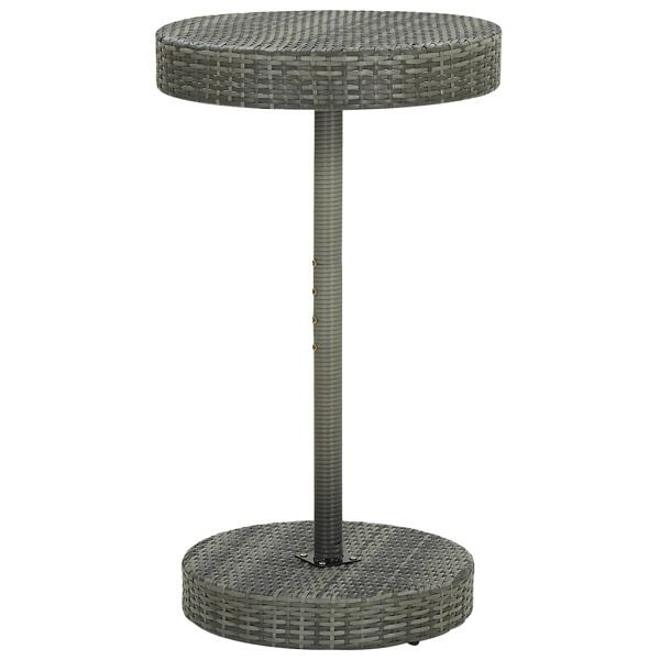 vidaXL Gartentisch Grau 60,5x106 cm Poly Rattan, pulverbeschichteter Stahl, 45857