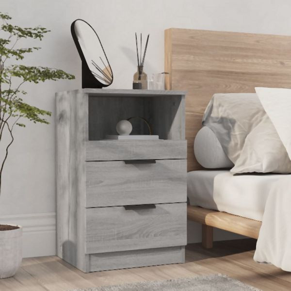 vidaXL Nachttisch Grau Sonoma Holzwerkstoff, elegantes Design, 817041