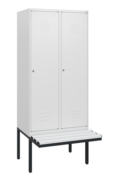 C+P Umkleidespind Classic PLUS, 2 Abteile, 1950x800x815mm, 9016/9016, Zylinderschlösser, 0800405-22 S10059