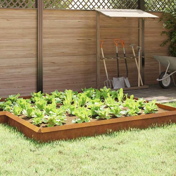 vidaXL Schneckenzaun 16 pcs Rostig 100 x 3,5 x 25 cm Wetterfeststahl, 874866