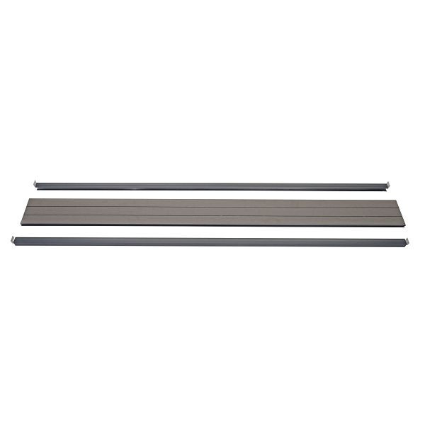 Mendler Abschluss-Set für WPC-Sichtschutz Sarthe, Abschlussprofil Windschutz, WPC-Pfosten, 180cm, grau, 76255