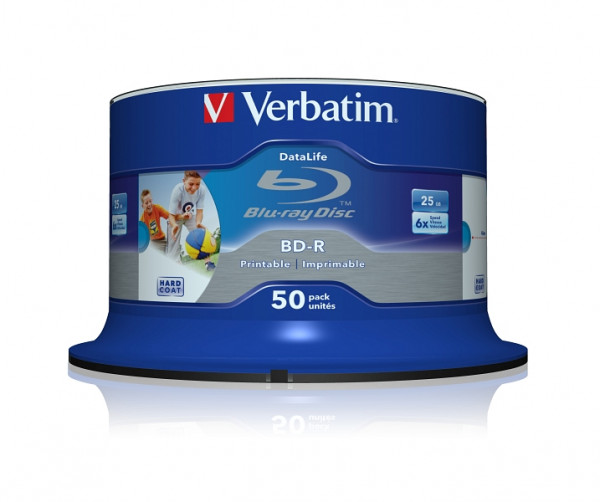 Verbatim Blu-Ray BD-R SL Datalife HTL 25GB 6x 50er Spindel bedruckbar, 43812