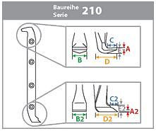 KUKKO 2 Abzughaken (Paar), A: 4 mm, B: 25 mm, C: 15 mm, D: 40 mm, E: 15 mm, A2: 1,5 mm, B2: 25 mm, C2: 5 mm, D2: 36 mm, E2: 22 mm, 210-2-270-P